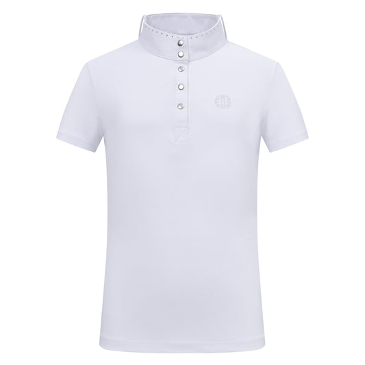 Imperial Riding Kids Competition Shirt IRHBasic Glam - White and Navy - PREORDER DUE LATE MARCH