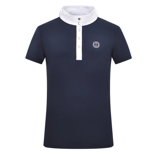 Imperial Riding Kids Competition Shirt IRHBasic Glam - White and Navy