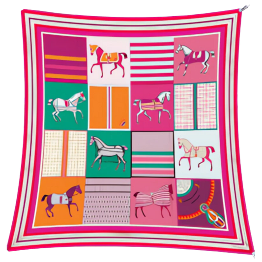MARIANNE 90 Horse Design Premium Twill Scarf - 90 x 90cm
