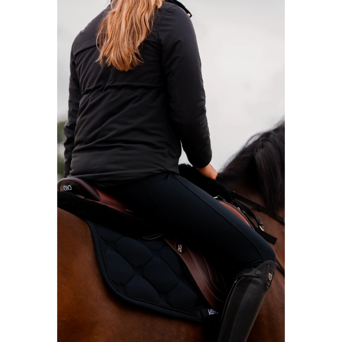 Mrs Ros Hooded Mid-Season Jacket Black & Green - Dark Forest