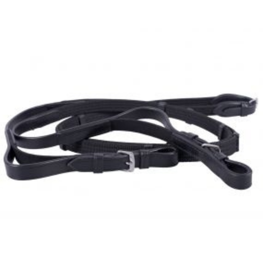 QHP Web Rein with Elastic - Pony Size Black Only