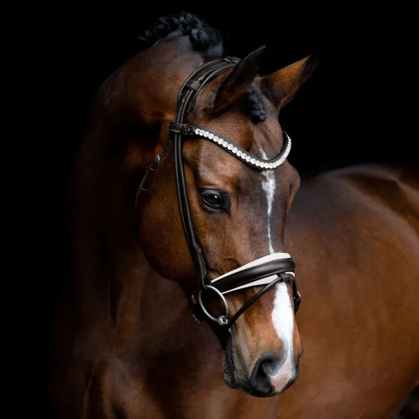 SD Design Duke De Niro II Rolled Bridle - Black/White