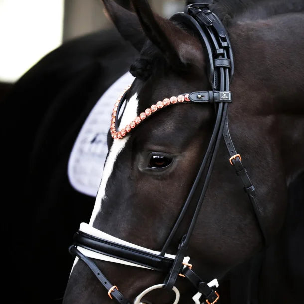 SD Design Velaggio Browband - Black/Rose Gold