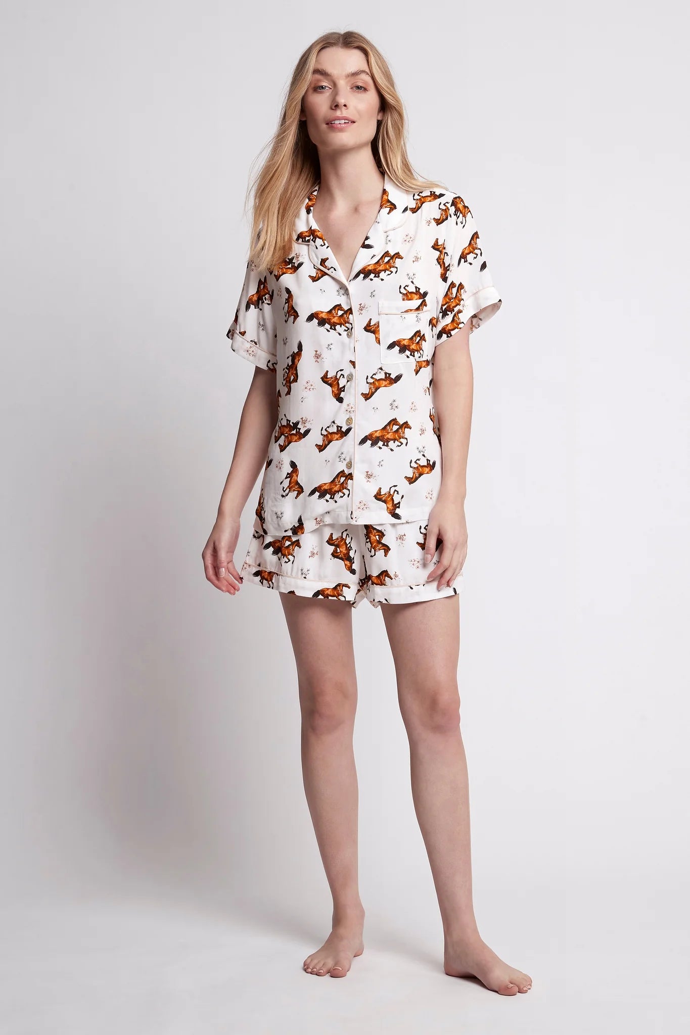 Homebodii Ladies Short Pyjama Set - Mojo Horse