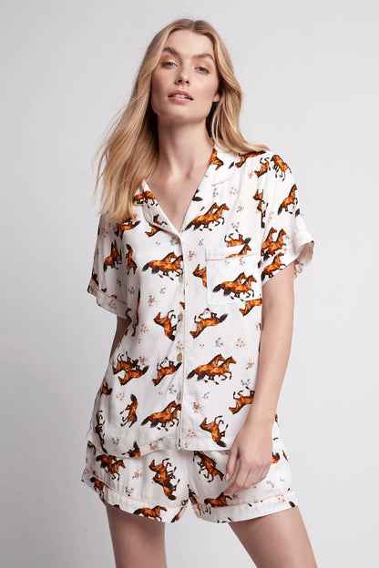 Homebodii Ladies Short Pyjama Set - Mojo Horse