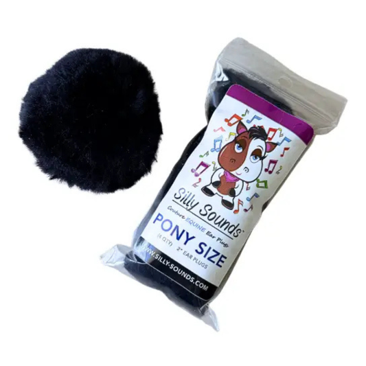 Silly Sounds Equine Ear Plugs - Piano Black - Pony Size