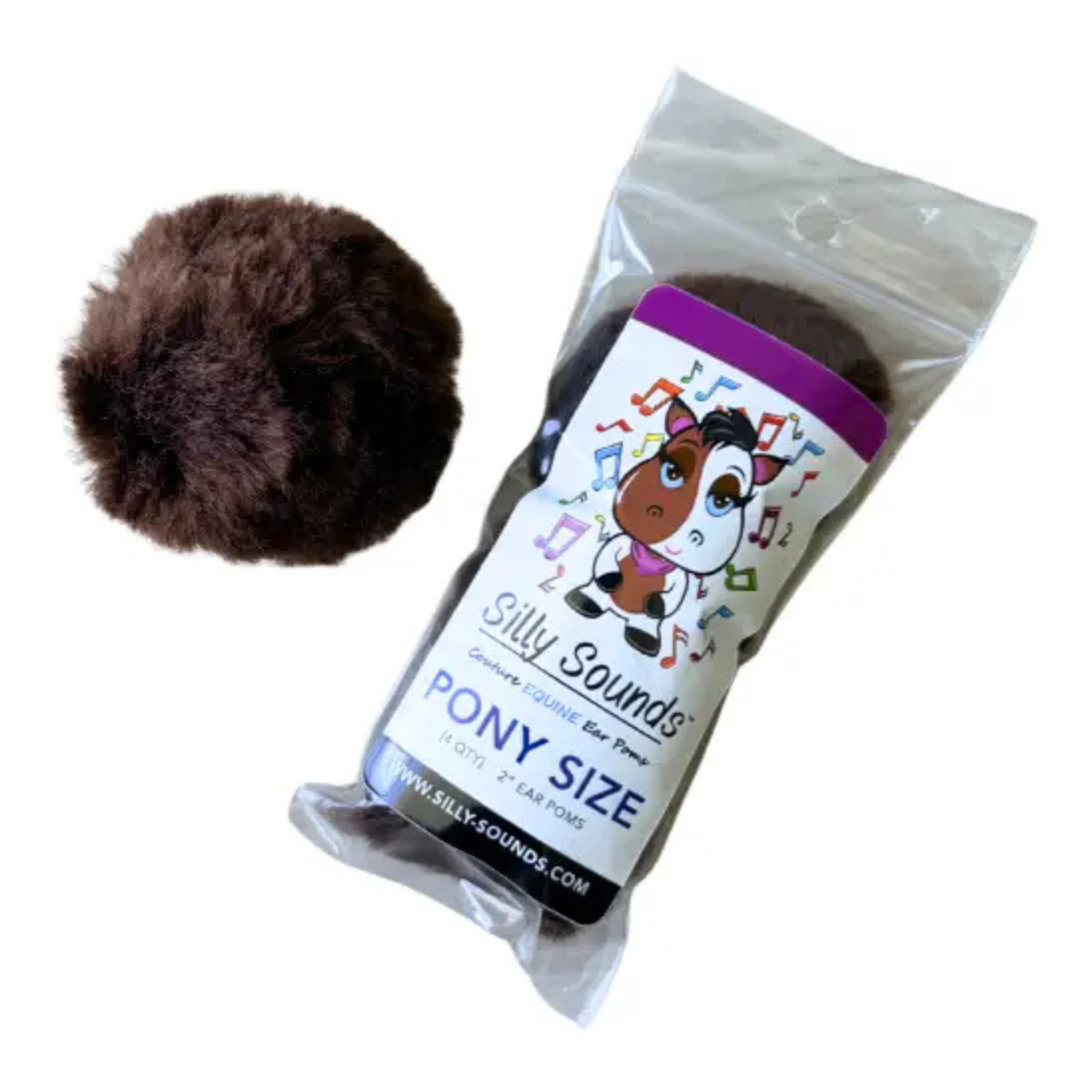 Silly Sounds Equine Ear Plugs - Barking Brown - Pony Size