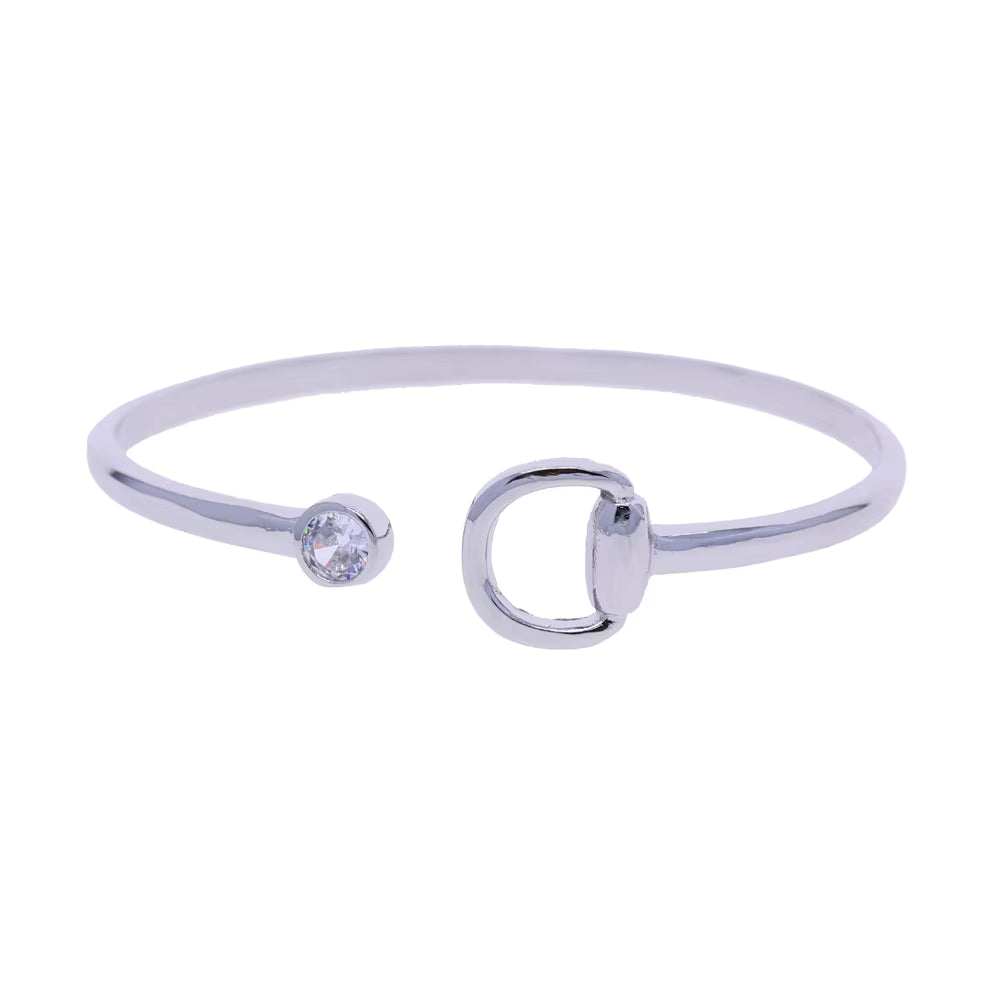 THD Snaffle Bit Bangle with Cubic Zirconia