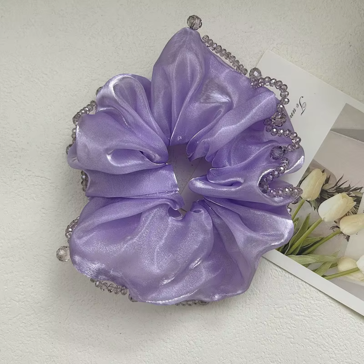 VERA Mesh Scrunchie with Crystal Edge