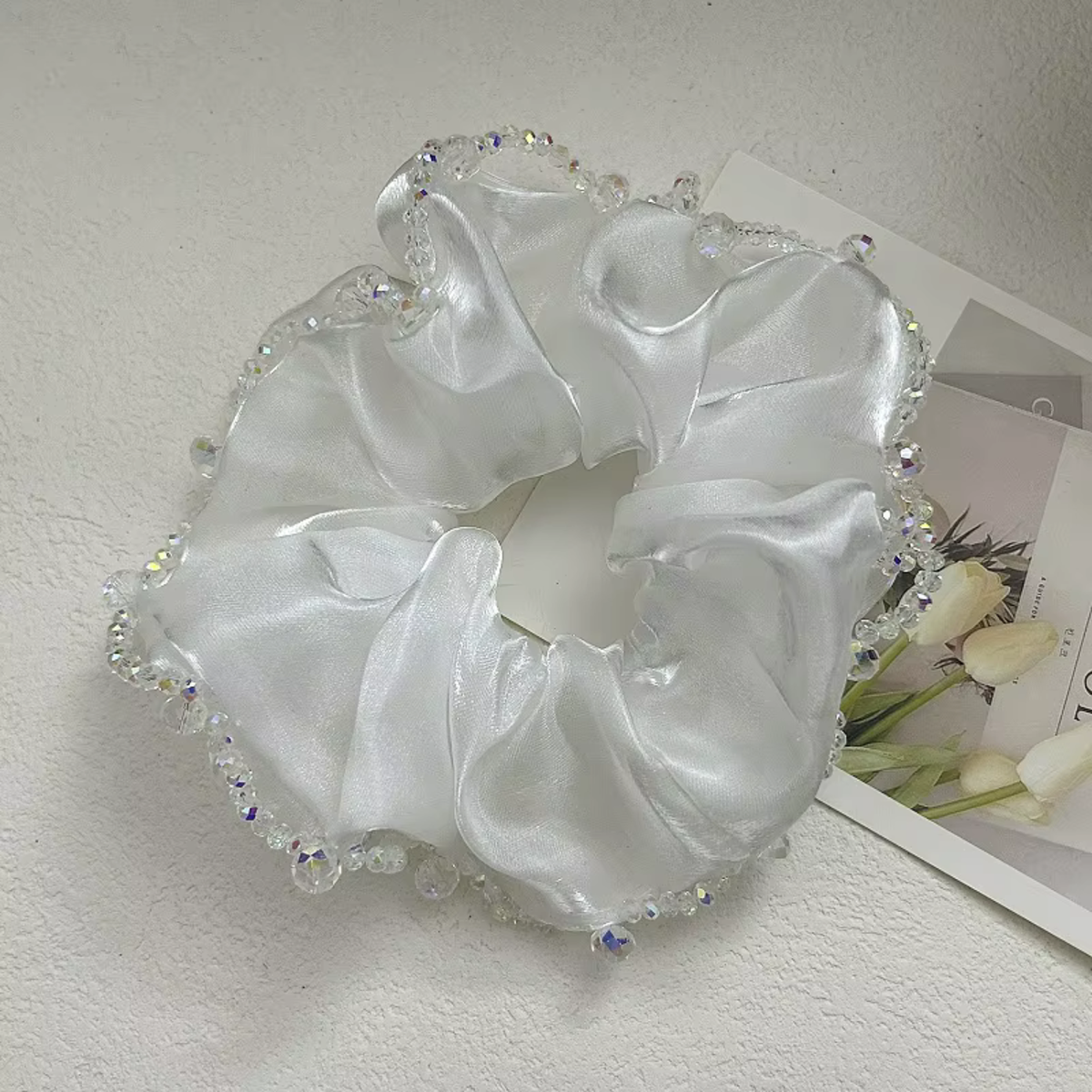 VERA Mesh Scrunchie with Crystal Edge