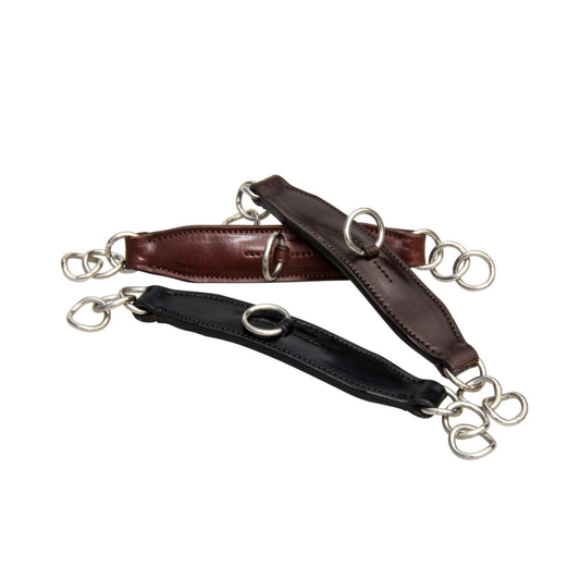 White Horse Equstrian Imperial Leather Diamond Curb Chain