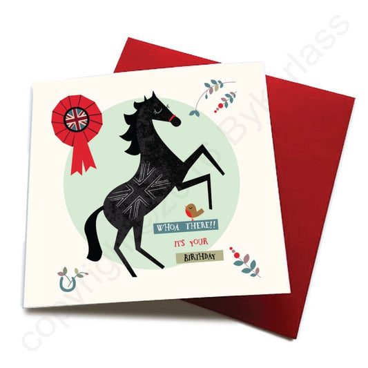 Wotmalike Whoa There Its Your Birthday - Horse Birthday Card