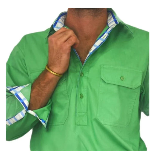Antola Trading Men's LS Half Button Shirt - Bryce