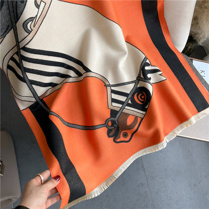 BELL Horse Design Cashmere Pashmina/Shawl