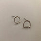 Carol Young Silver English Saddle Stirrup Earrings - On Card