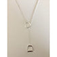Carol Young Silver English Saddle Stirrup "Y" Necklace