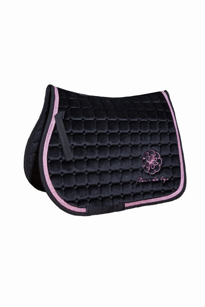 Fleur De Lys Saddle Pad Velvet Diamonds - Black/Pink