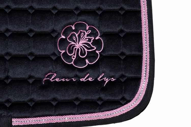 Fleur De Lys Saddle Pad Velvet Diamonds - Black/Pink