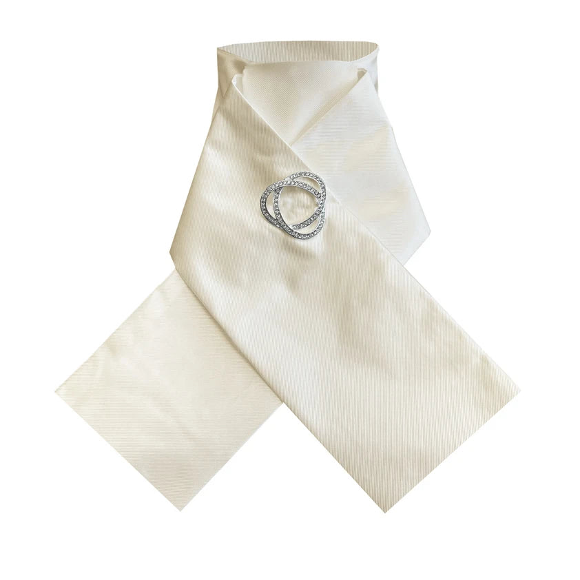 Equetech White Ready-Tied Plain Stock