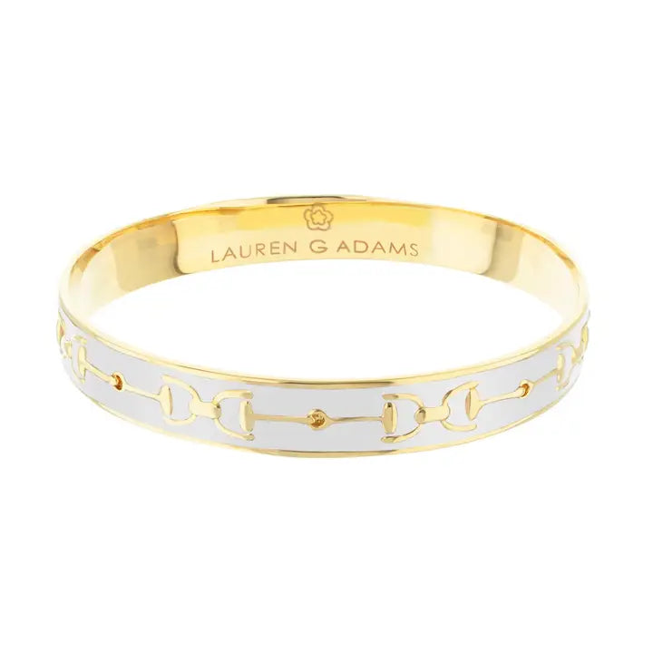 Lauren G Adams Equestrian Snaffle Bit Bangle - White/Gold
