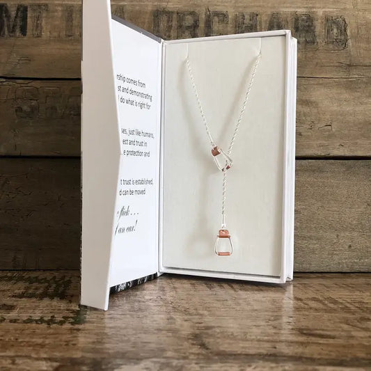 Carol Young Silver Saddle Stirrup "Y" Necklace