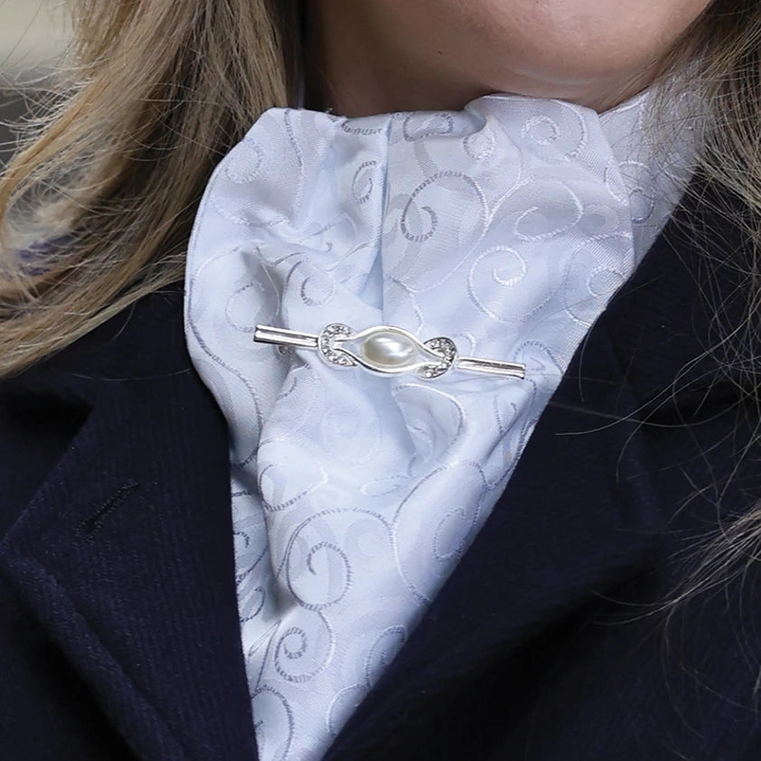 Equetech Silver Pearl & Horseshoes Stock PIn