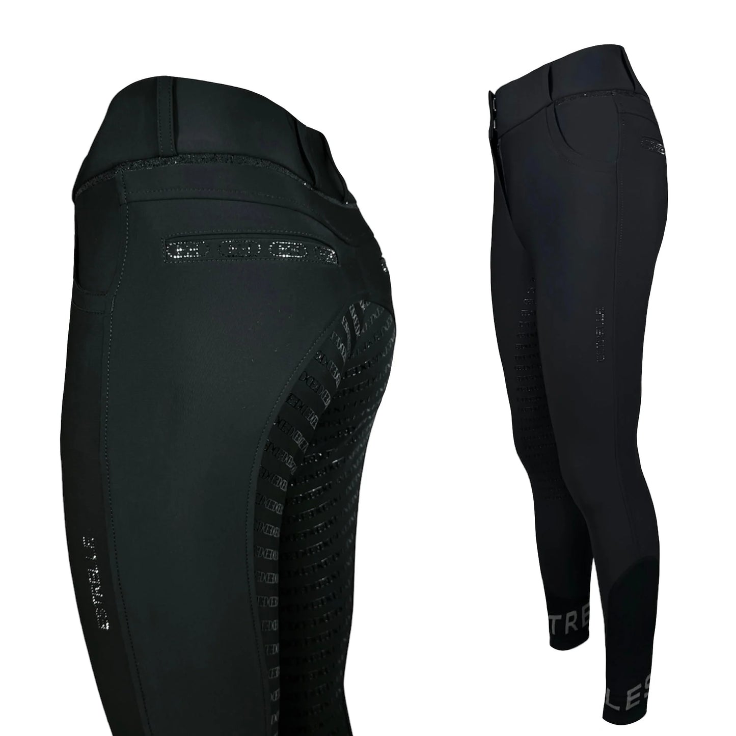 Estrelle Design Crystal Chain Breeches - Black