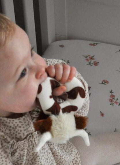 Jomanda Texas Longhorn Highland Brown Cow Baby Plush Rattle - 10cm