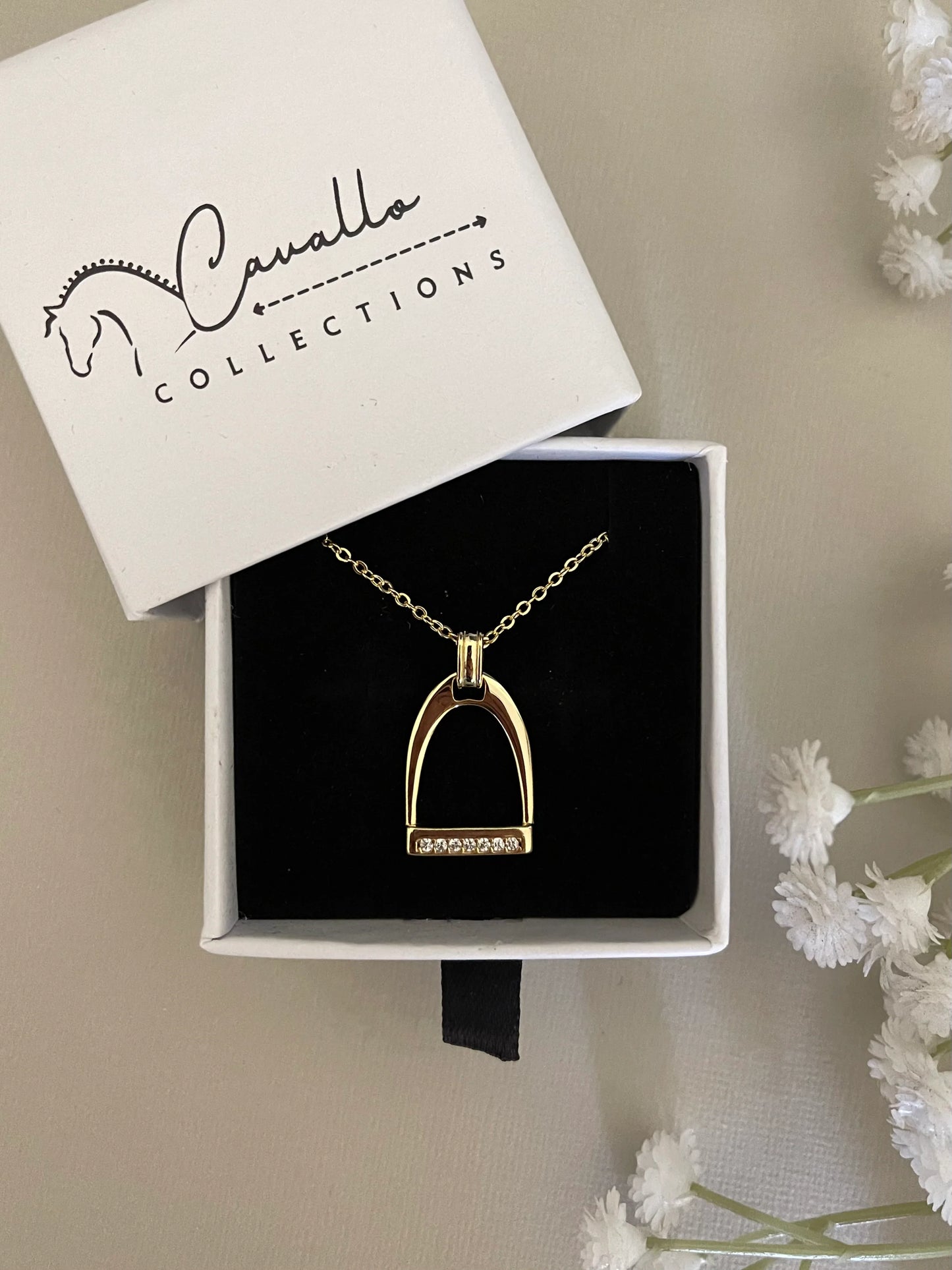 Cavallo Collections Stirrup Charm and Necklace Set
