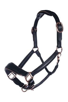 HKM Leather Headcollar - Rosegold