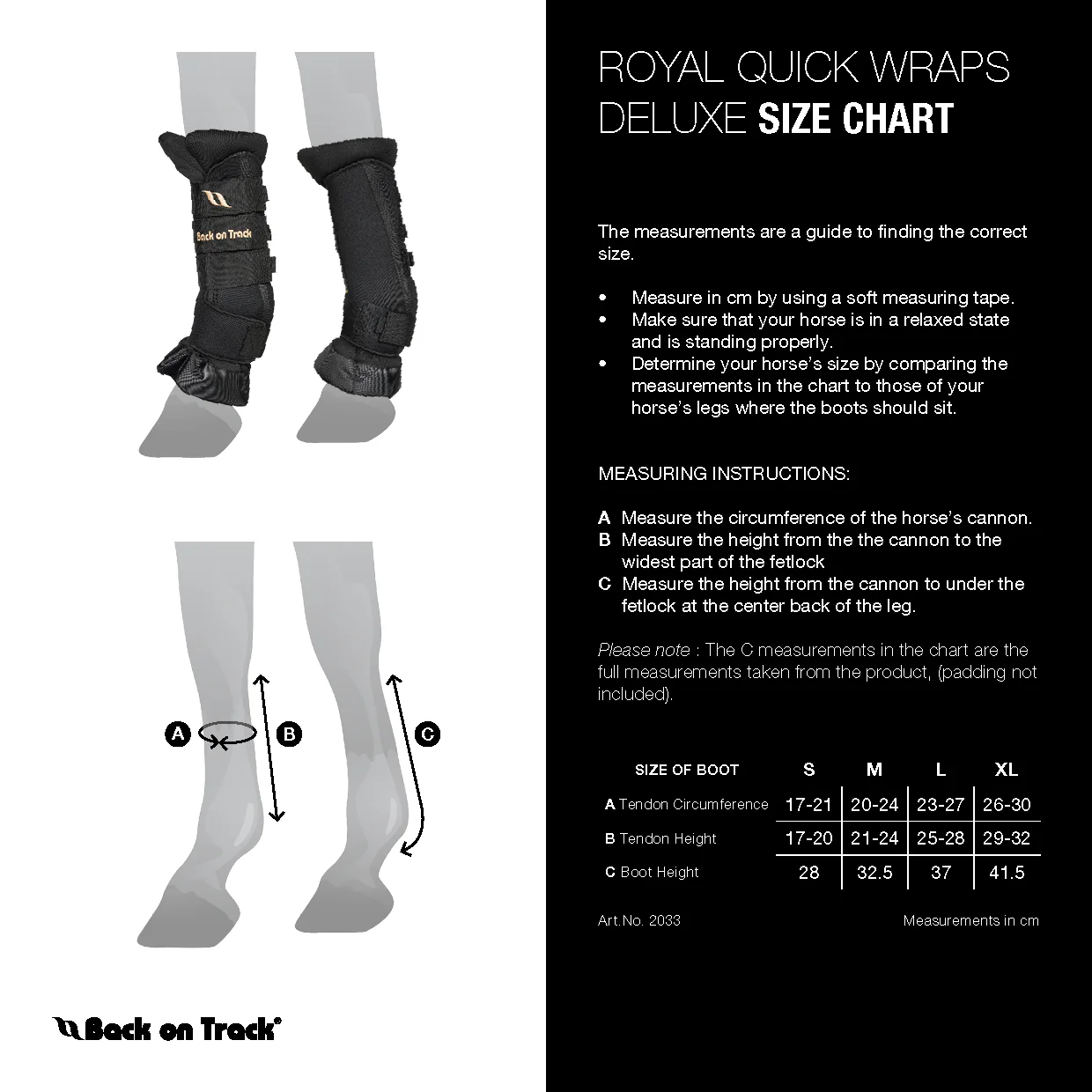 Back On Track Therapeutic Horse Royal Quick Wraps - Deluxe