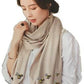 Art on Scarves - Cashmere Feel Luxury Scarf Handprinted with Bees: Cream