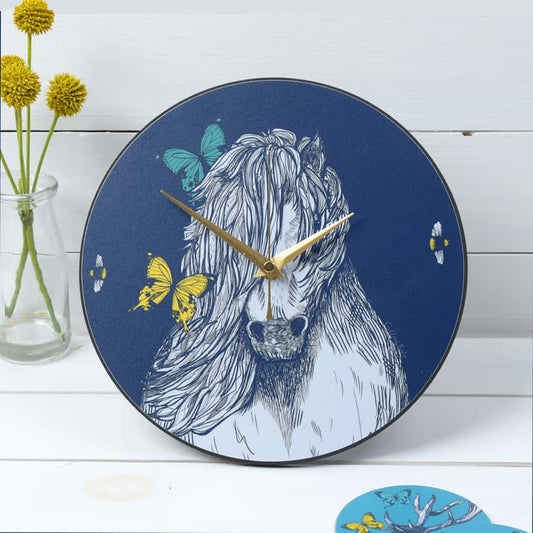 Gillian Kyle - Shetland Pony, Butterflies & Bees Wall Clock