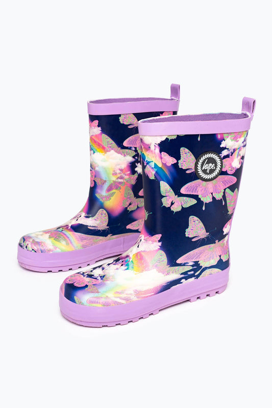 JHB2C LTD - HYPE KIDS PURPLE PEGASUS RUBBERISED CREST WELLIES