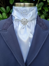 ERA Elle Stock Tie - Soft Ties with Beaded Lace Appliqué Detail and Brooch