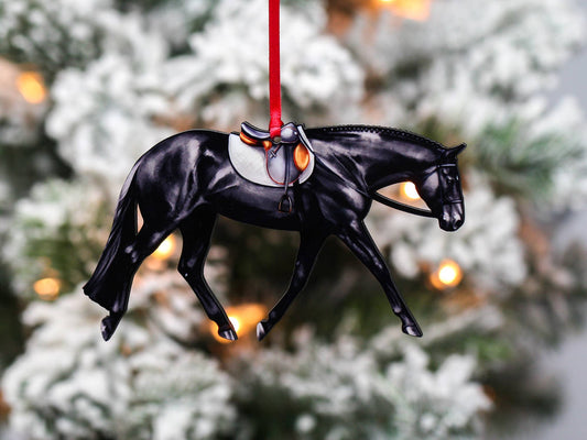 Classy Equine - Black English Pleasure - Hunt Seat Quarter Horse Ornament