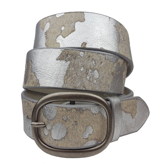 Axesoria West - Genuine Cow Hair Leather Belt - Size M Only