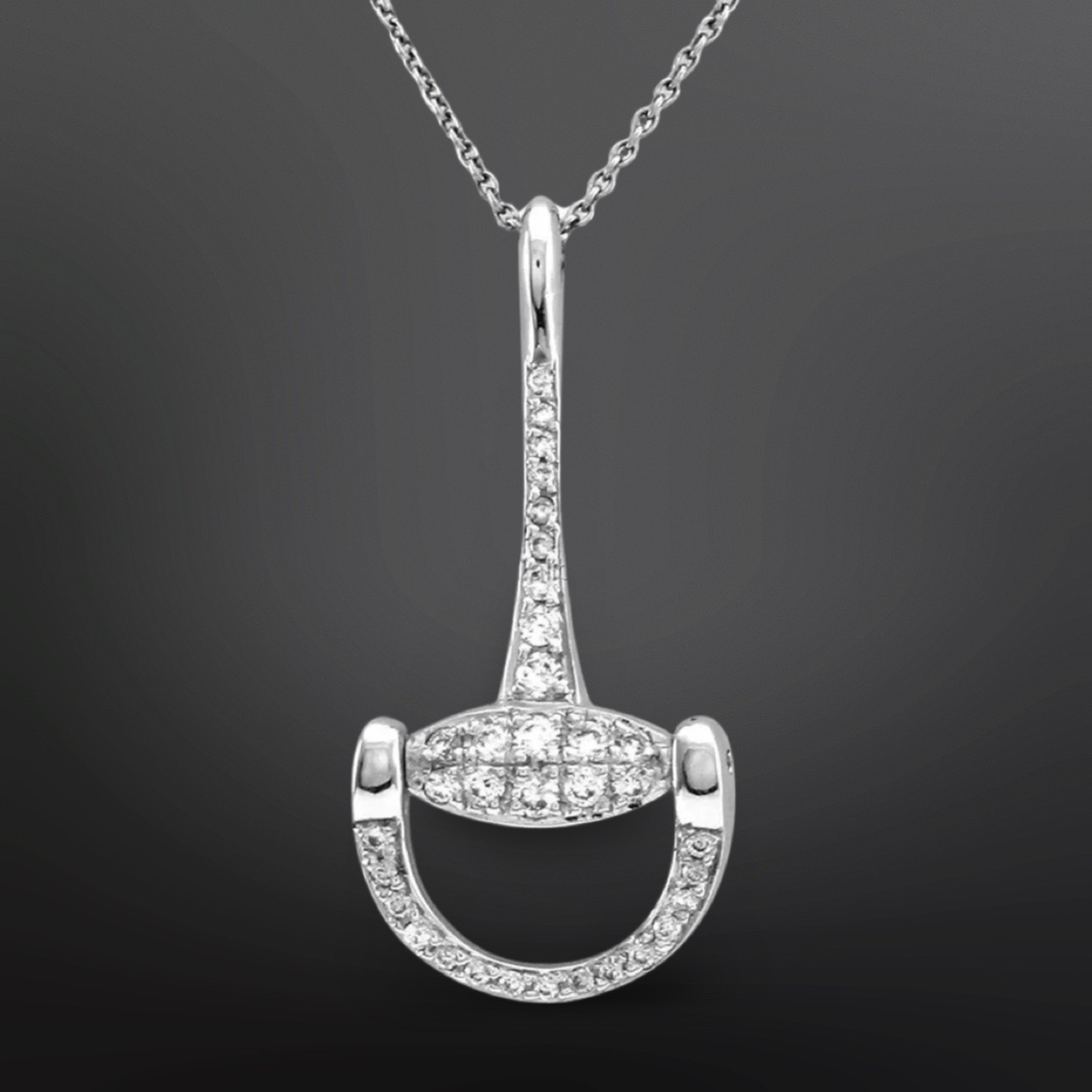 Equipage - Dainty Sterling Silver Bling English Snaffle Bit Chain Necklace