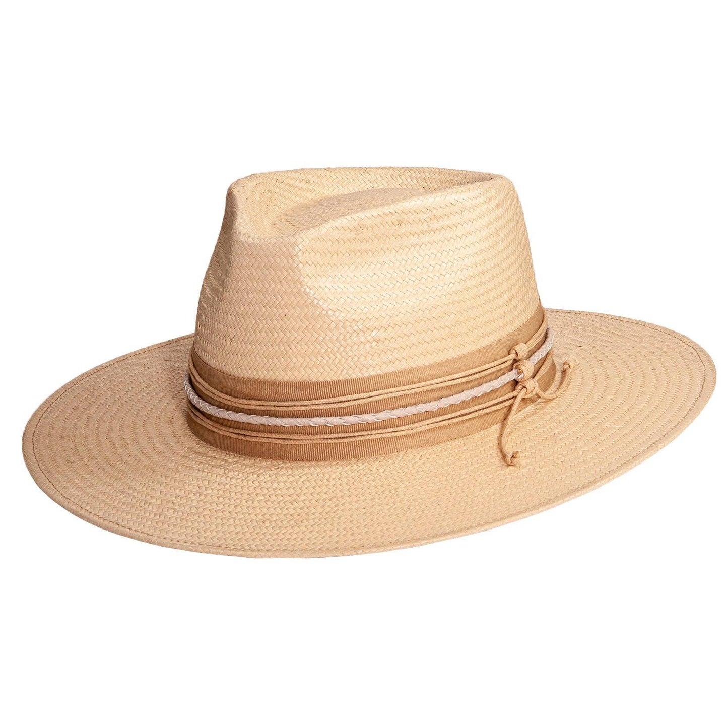 American Hat Makers - Corinth - Womens Wide Brim Straw Fedora Hat