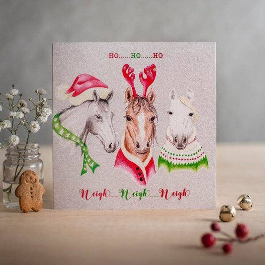 Deckled Edge Ltd - Christmas FROLICS: Ho….Ho….Ho Neigh….Neigh….Neigh  | Greeting Card, Cards, Horse, Equine