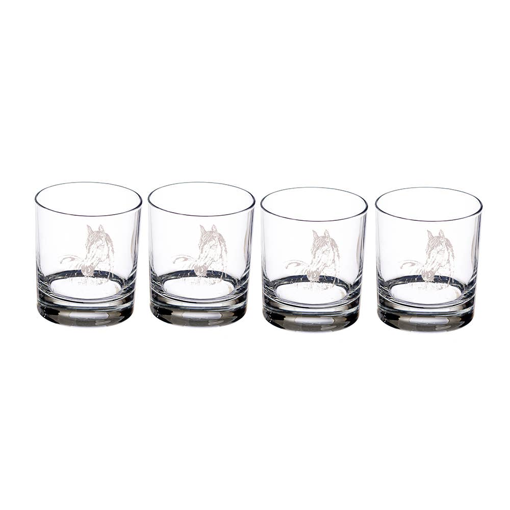 Selbrae House Ltd - 4 Glass Tumblers - Horse Portrait