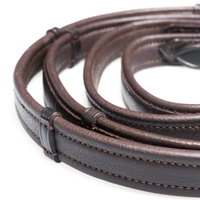 Flexible Fit Show Padded Leather reins with Stoppers