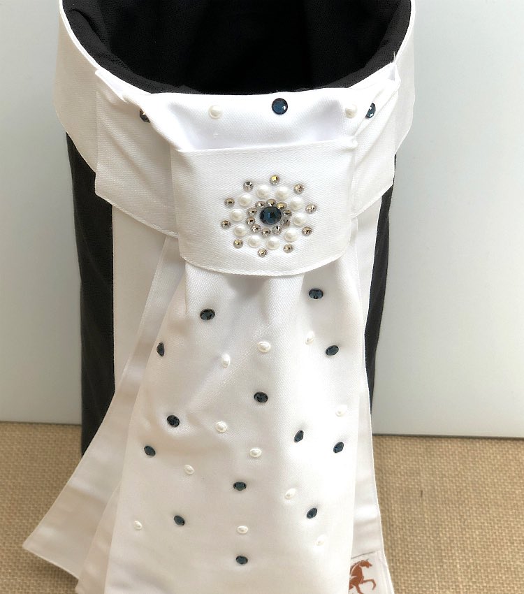 No Concept Stock Tie Blossom Pearl with Stardust Swarovski Crystals