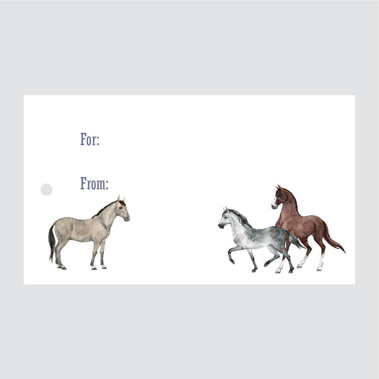 REVEL & Co. - Horse Trio Equus Gift Tags (Double-Sided, Set of 10 w/Twine)