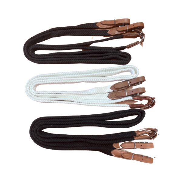 McAlister Red Centre Brass Cotton Reins