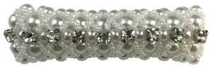 Hamag Pearl Hair Scrunchie with Beads and Crystals