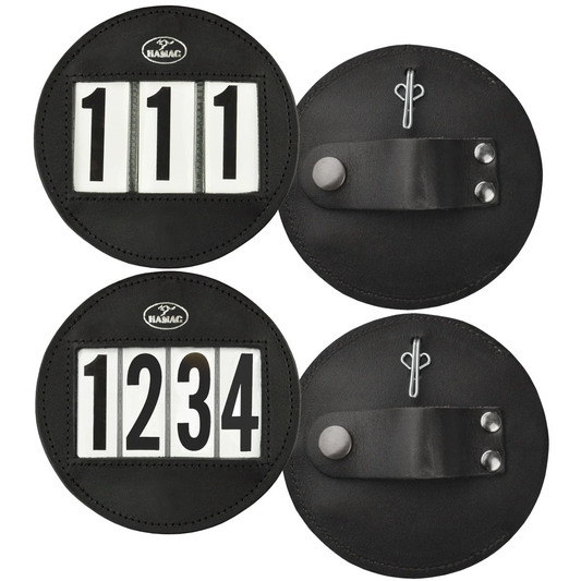 Hamag Leather Bridle Number Holders (Pair) - Round