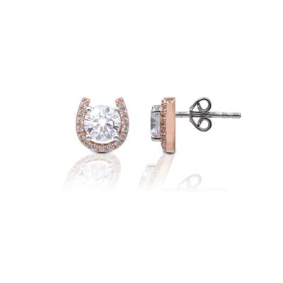 Kelly Herd Earrings Rose Gold Plated - Horseshoe Stud