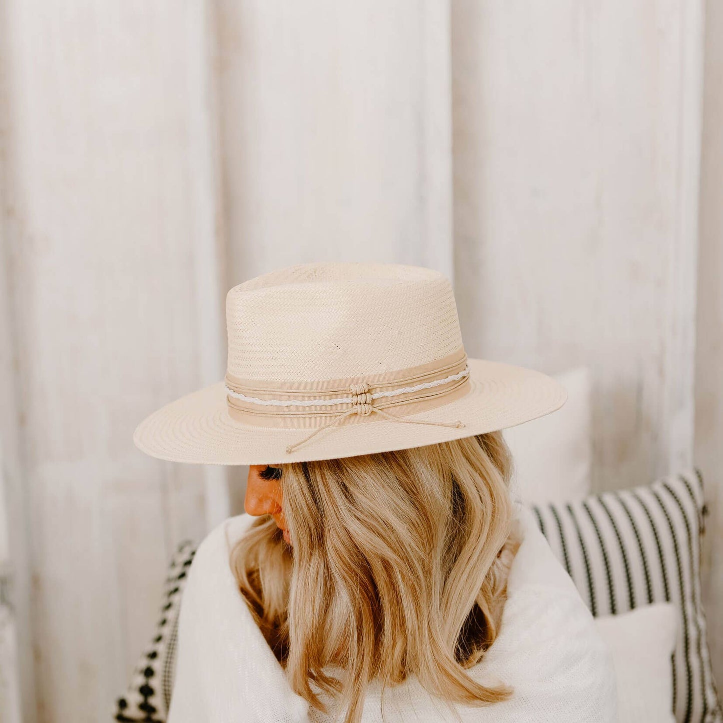 American Hat Makers - Corinth - Womens Wide Brim Straw Fedora Hat