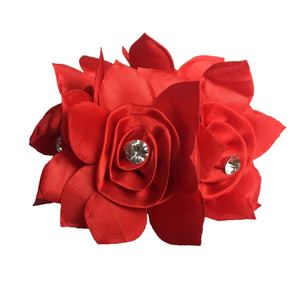 Hamag Rose Petal Scrunchie with Crystals